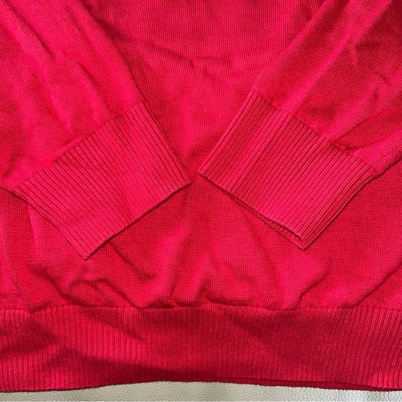 New TOMMY HILFIGER ESSENTIAL V-NECK SWEATER Men XL 100% cotton red long sleeve - Picture 7 of 12